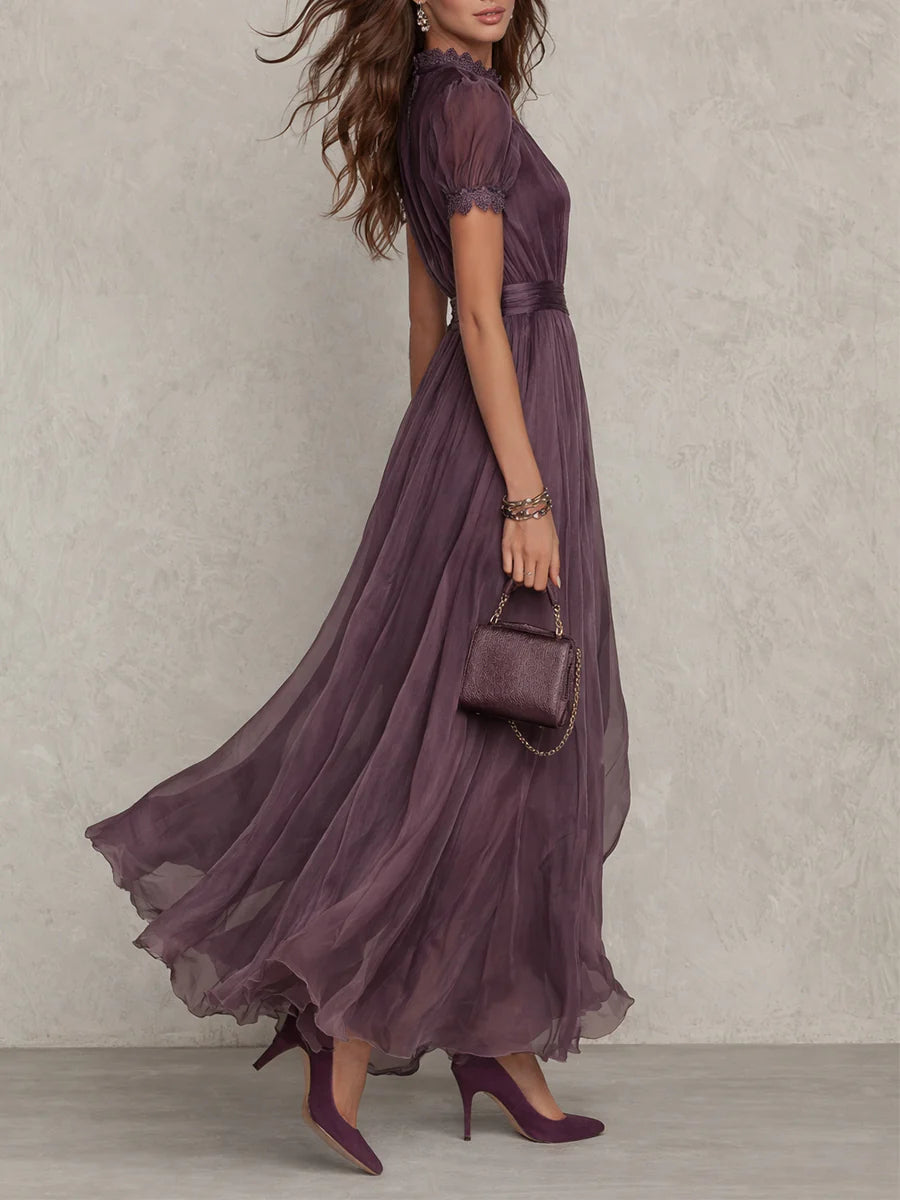 Ashley | Lång chiffonklänning i vintagestil och elegant