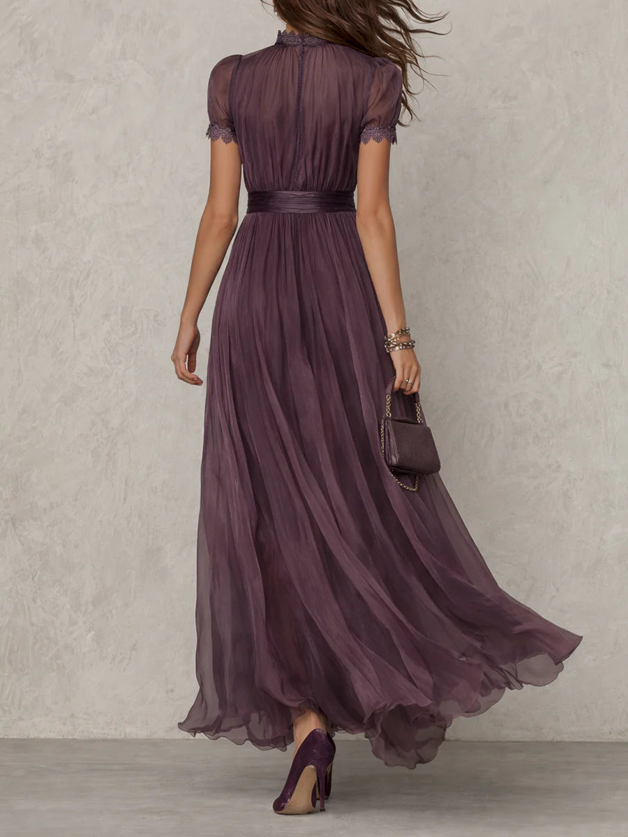 Ashley | Lång chiffonklänning i vintagestil och elegant